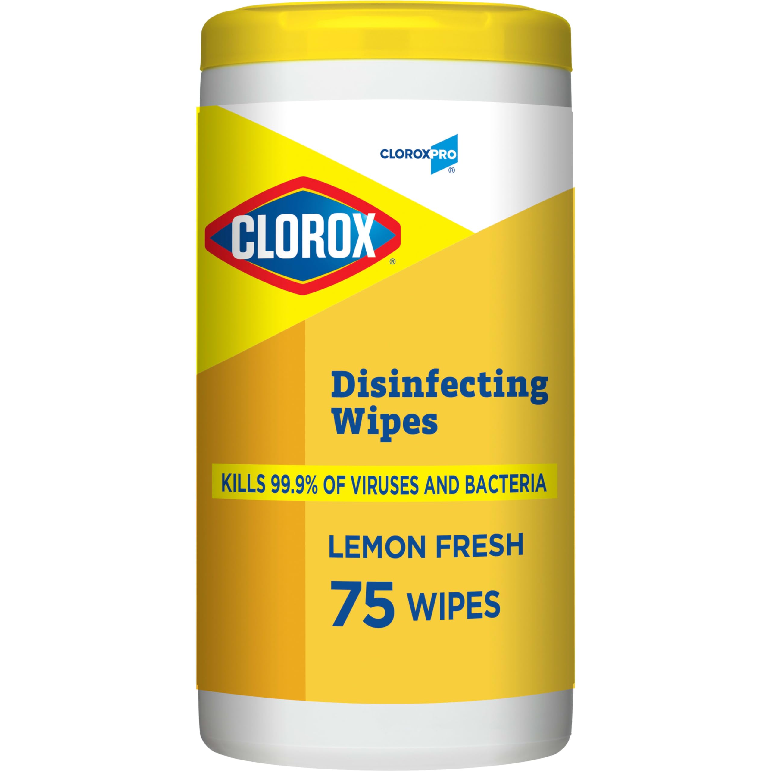 CloroxPro Clorox Disinfecting Wipes, Lemon Fresh, 75 Count (Package May Vary) 75 Count (Pack of 1)