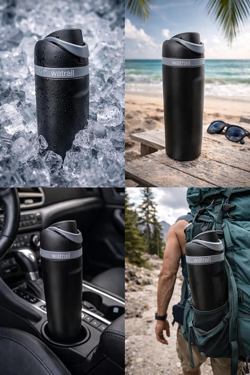 Watrail Insulated Stainless Steel Water Bottle with Straw, Leakproof BPA-Free Sports Water Bottle, Double Wall Vacuum, Keeps Drinks Cold, Travel & Gym Bottle, 24 oz