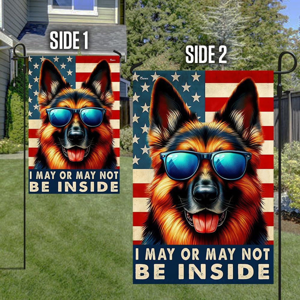American Flag-Funny German Shepherd Dog American Flag TQN2748F, 3x5 ft. Flag-USA Flags Premium Polyester-Decorative Indoor Outdoor Flag