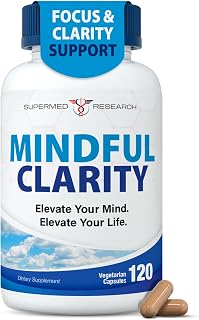 Mental Clarity & Focus Supplement with Bacopa, Rhodiola, Ginkgo Biloba, Huperzine, Vitamin B12, DMAE – Vegan Nootropic Brain Supplement for Memory and Brain Health (120 Capsules)