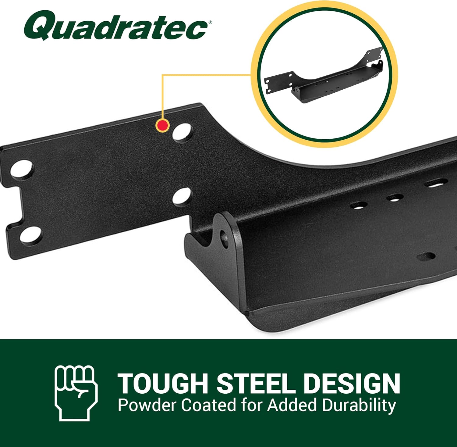 Quadratec Winch Mounting Plate - Fits Jeep Wrangler JL/JLU & Gladiator JT 2018-2026 with Factory Steel Bumper - Jeep Winch Plate Mount Jeep Wrangler Winch Plate - Fits Most Winches up to 12,000 lbs.