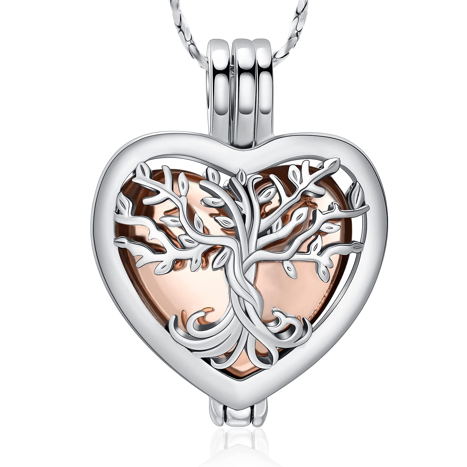 Imrsanl Cremation Jewelry for Ashes - Lotus Flower Ashes Pendant Necklace with Mini Keepsake Urn Memorial Ash Jewelry