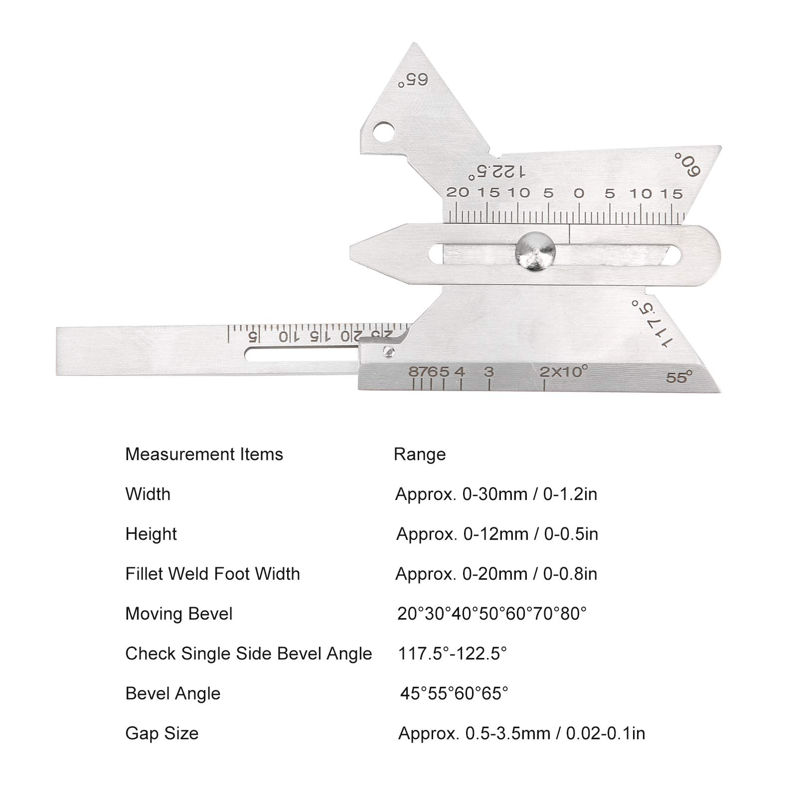 Buy Fit‑Up Gaps Inspection Bevel Angel Tool Welding Gauge for Measuring The Angle Of The Weld