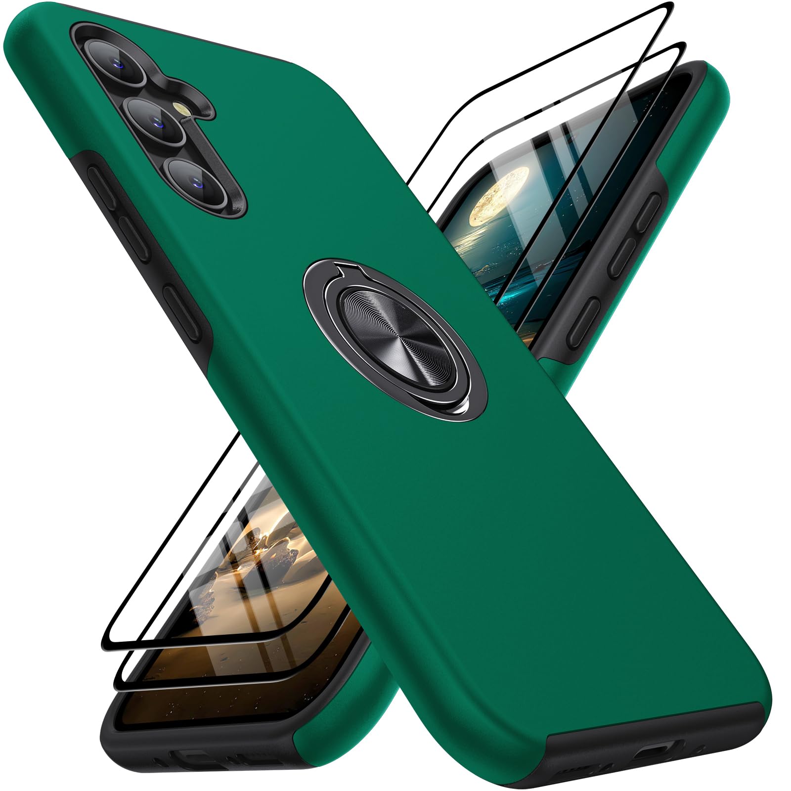 KOVASIA für Samsung Galaxy Hülle mit 360°Drehbarer Metall Ständer, Kratzresistent, Anti-Fingerabdruck, Stoßfest Schutzhülle Handyhülle für Samsung Galaxy