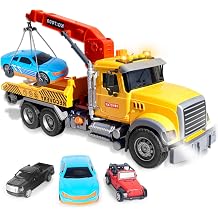 Tow Truck Toy Versatile Tow Truck Including Small Off-Road Vehicle Truck Racing Car Large Transporter Truck Toy with Light and Sound Toy Vehicles from 3 4 5 6 Years Boy