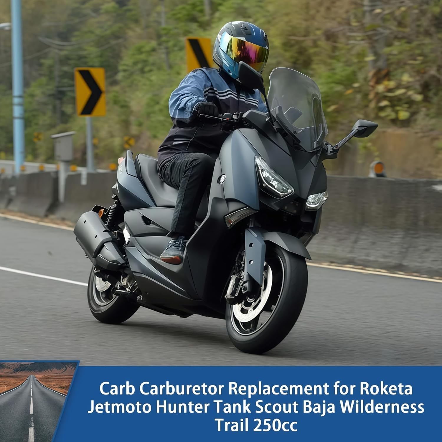 WFLNHB Carb Carburetor Replacement for Roketa Jetmoto Hunter Tank Scout Baja Wilderness Trail 250cc