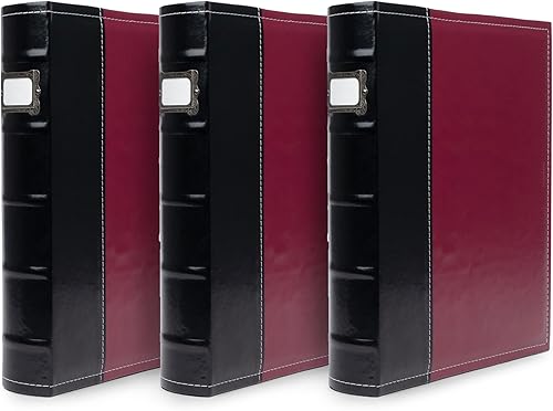 Bellagio-Italia Juego de carpetas de oficina de 3 anillas, piel sintética, capacidad de almacenamiento de 225 hojas, almacenamiento de archivos para