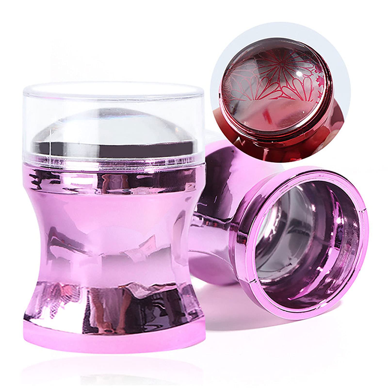 PENNY73Nail Stamper Scraper Set Metallic Handle Nail Art Stamp for Stamping Polish Print Manicure Image Plate Silicone Tool