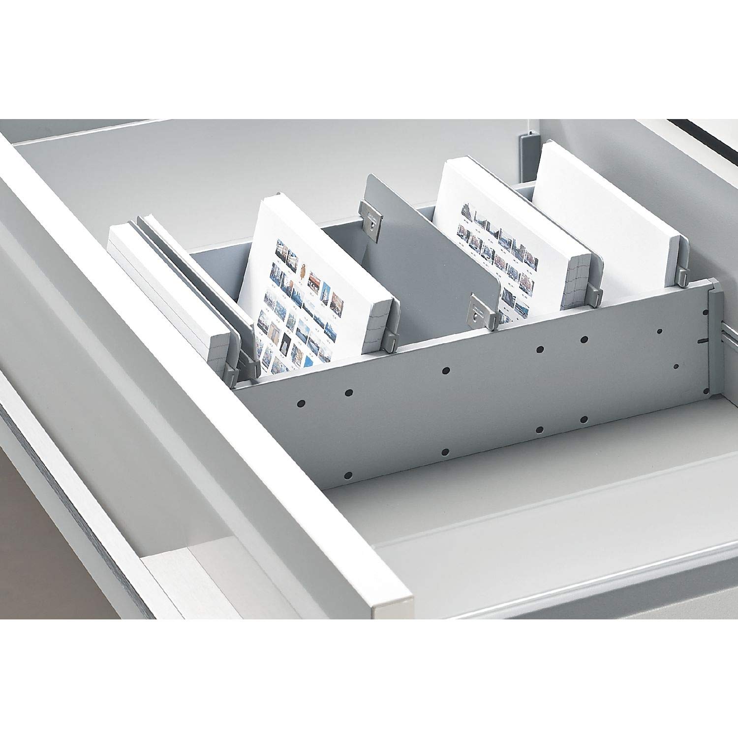 Hettich 9007204 Systema Top 2000-Divisor (Organizador de cajones), Ancho de Montaje 392 mm, Efecto Aluminio de plástico, Plata, Schranktiefe 400 mm | Kunststoff | Alu - Finish