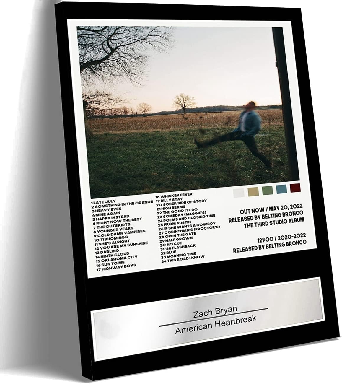 Amazon.com: Zach Bryan Poster American Heartbreak Canvas Wall Art