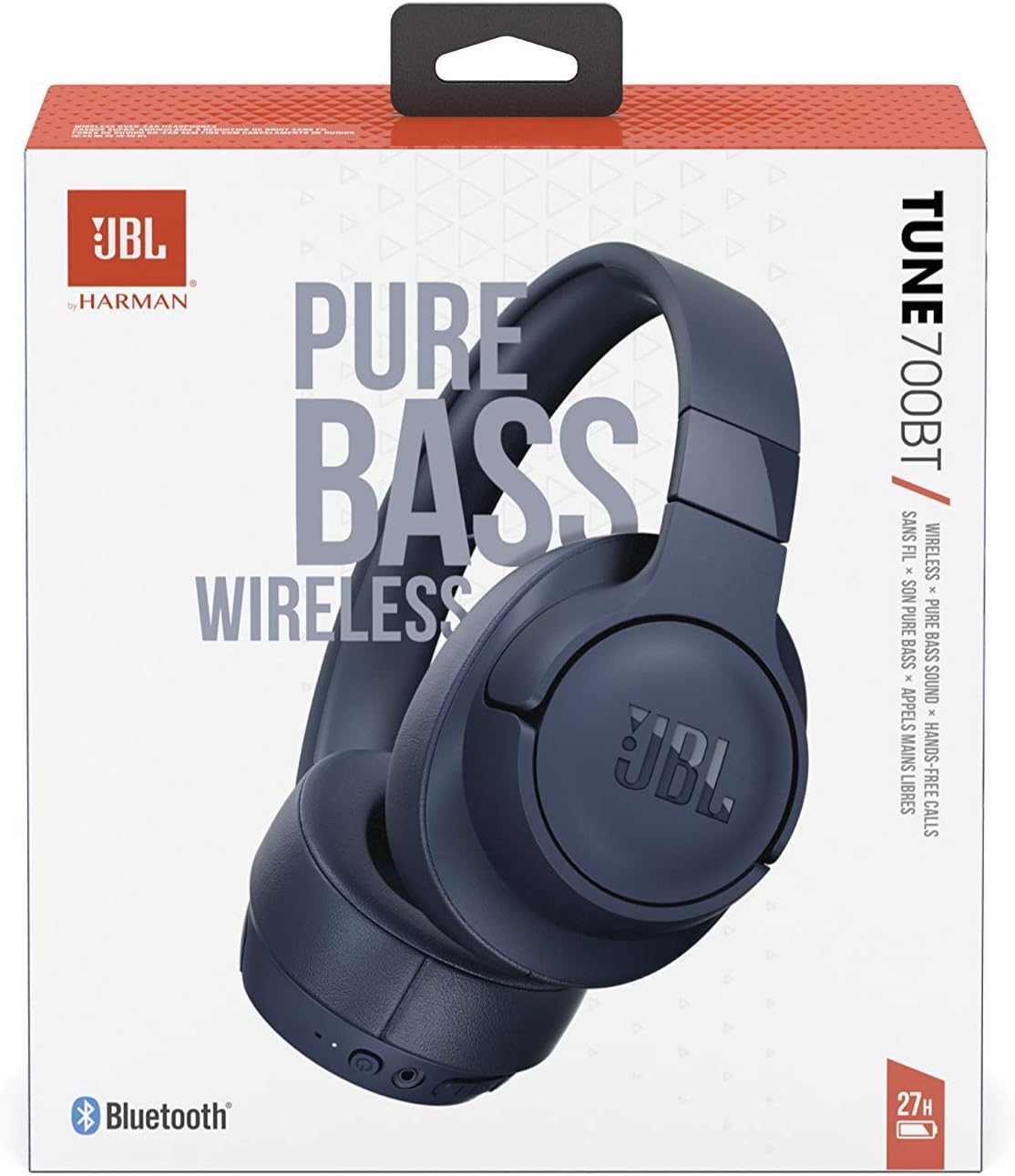 JBL TUNE 700BT - Wireless Over-Ear Headphones - Blue (Renewed)
