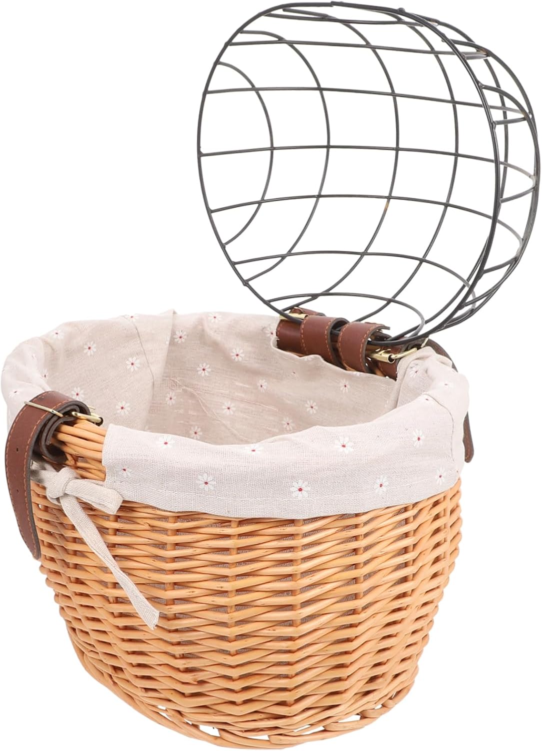 Removable Bike Basket for Pets Portable Front Carrier Bag with Capacity Durable Material for Cycling with Cats and Dogs Convenient for Easy Transportation