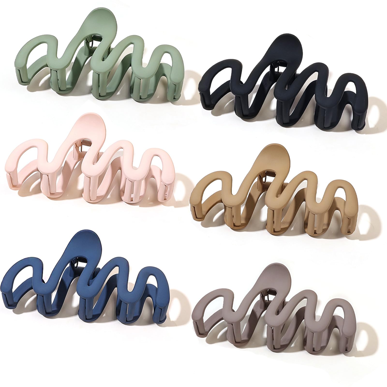 Hair Claw Clips Black Hair Clips Large Acrylic Non slip Hair Claw Clip French Matte Hair Clips Hair Accessories for Girls and Women (HairclawW) - Image 2