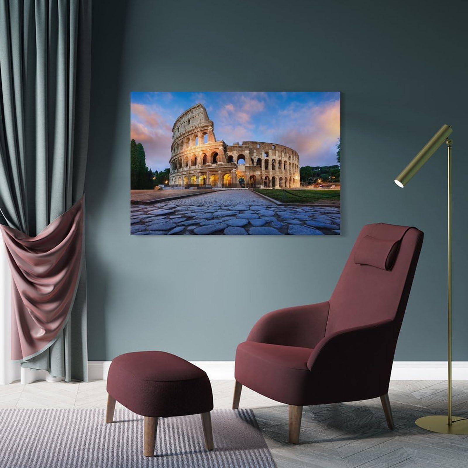 Junmoney Colosseum Rome Aesthetic Canvas Wall Decor, 20x30inch(50x75cm), for Home Lounge, Bedroom Or Reading Nook, Modern Wall Decor for Cosy Interiors