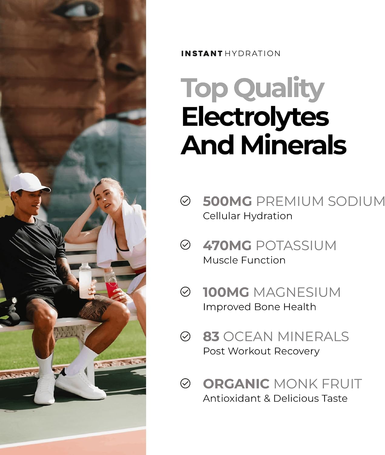 Instant Hydration Sugar Free Electrolytes Powder Packets Variety Pack - Watermelon, Raspberry, Lemon Lime Drink Mix & Travel Essentials with Magnesium and Potassium - Post Workout Recovery - 20 Sticks