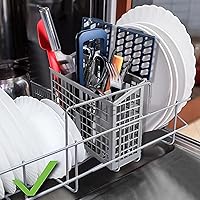 Vista 4 de Cesta de cubiertos para lavavajillas (9 x 3 x 10.3 pulgadas) apta para Samsung DD82-01112A / DD94-01013A / DD97-00250A Cesta de cubiertos