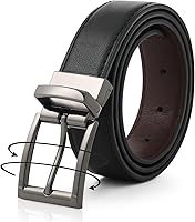AWAYTR Reversible Leather Belt for Women & Men - 2-in-1 Rotatable Buckle Belt for Jeans, Dresses & Casual Wear