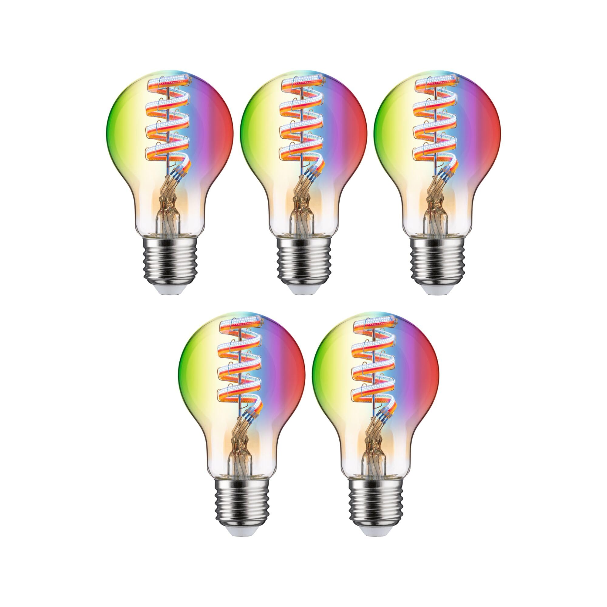 Paulmann 5281 Set Filament 230V LED Birne E27 5x470lm 5x6,3W RGBW+ dimmbar Gold