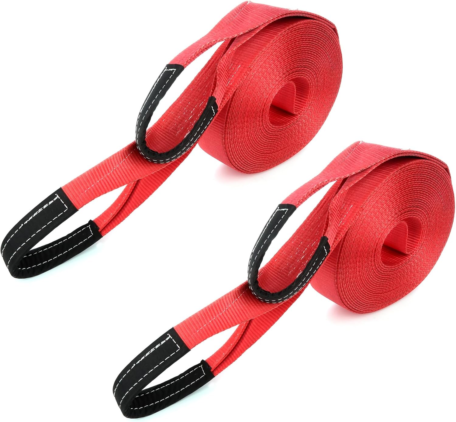 SCITOO - 3" 17500lbs Tow Strap 65ft winch sling off-road ATV snatch vehicle recovery 2pcs