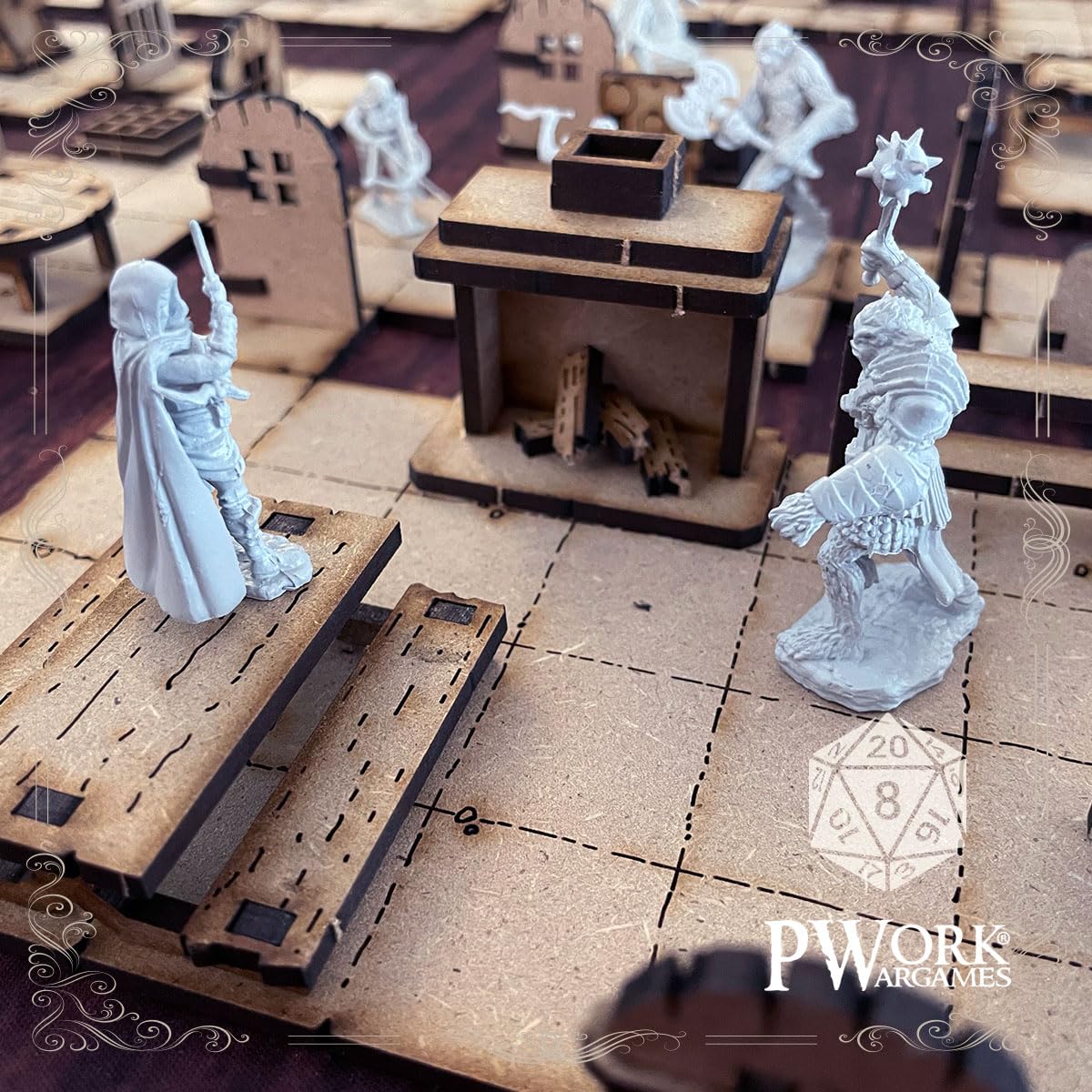 Pwork Wargames The Tavern - Set Di Mappe Tattiche 3D Modulari In MDF Per Giochi Di Ruolo (D&D, Pathfinder) - 3