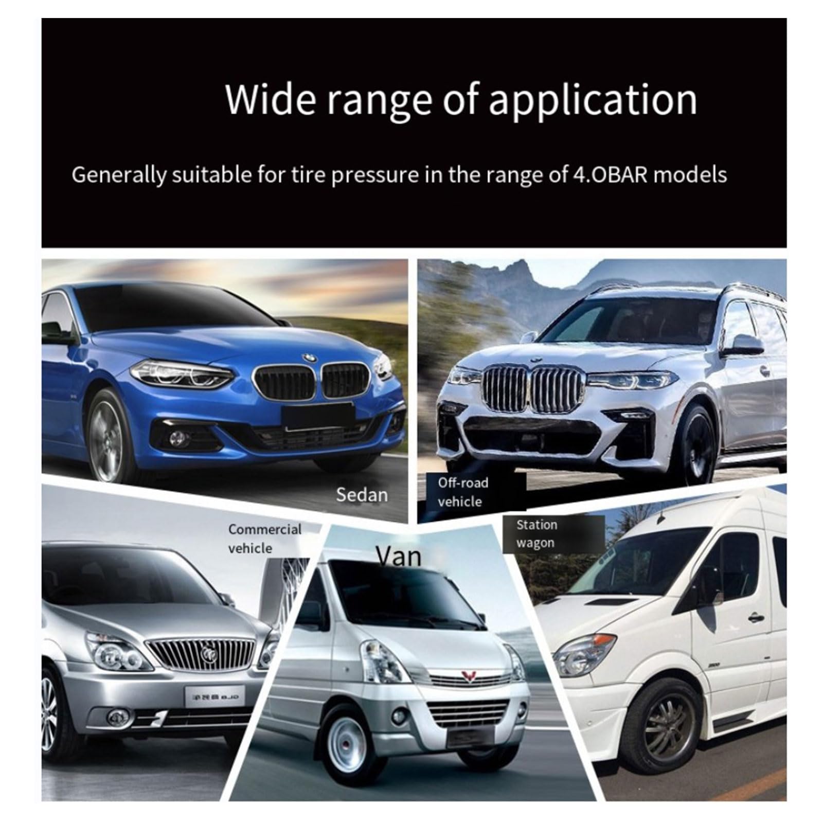 Reifendruck mit 4 Sensoren, buntes Display, TPMS, Auto, Motorrad, Reifendrucksensor, Reifendrucksensoren, Werkzeug, Reset Motorrad für Wohnmobil-USB, Auto