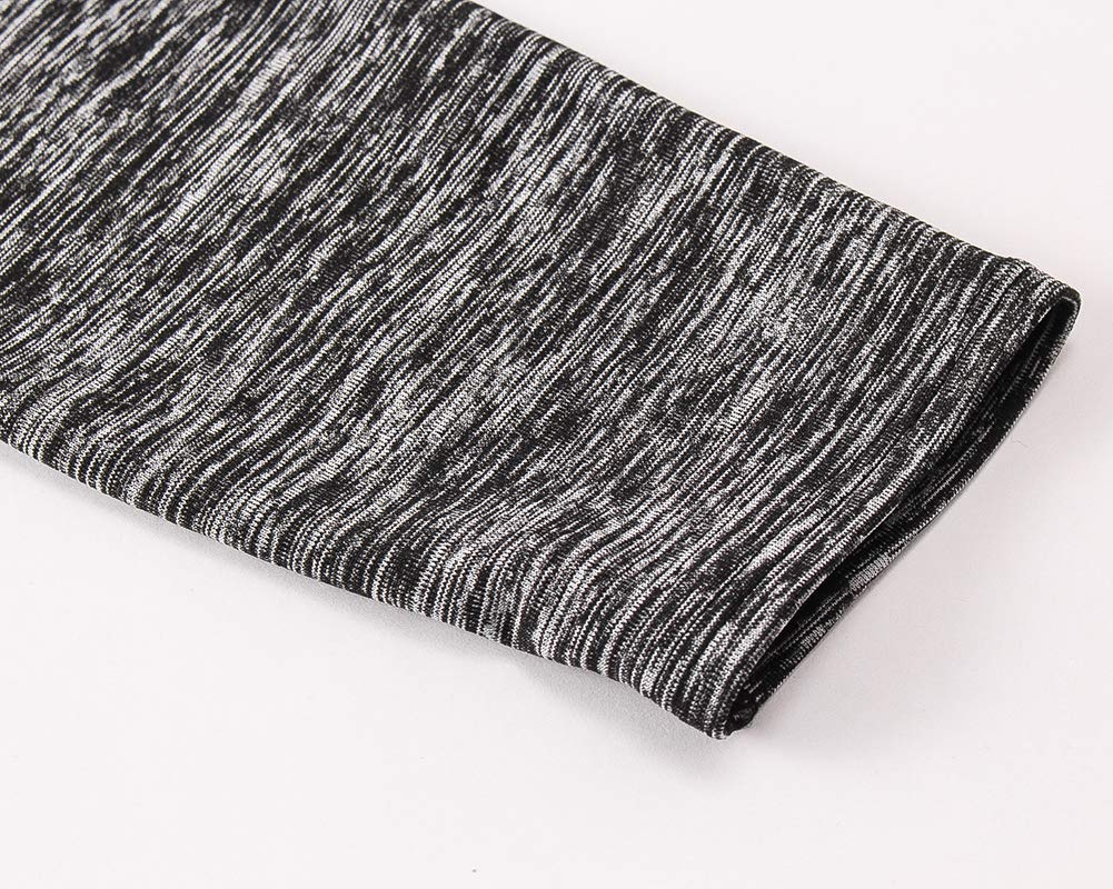 Mujer Invierno Camiseta Deportiva de Manga Larga con Cremallera Térmico de Correr Yoga Tops