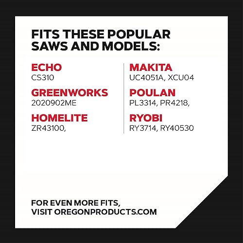 Miniatura 2 de Oregon Barra de motosierra de 14 pulgadas y cadena S52 se adapta a Echo Craftsman Poulan Homelite Makita Husqvarna Ryobi y más 27856
