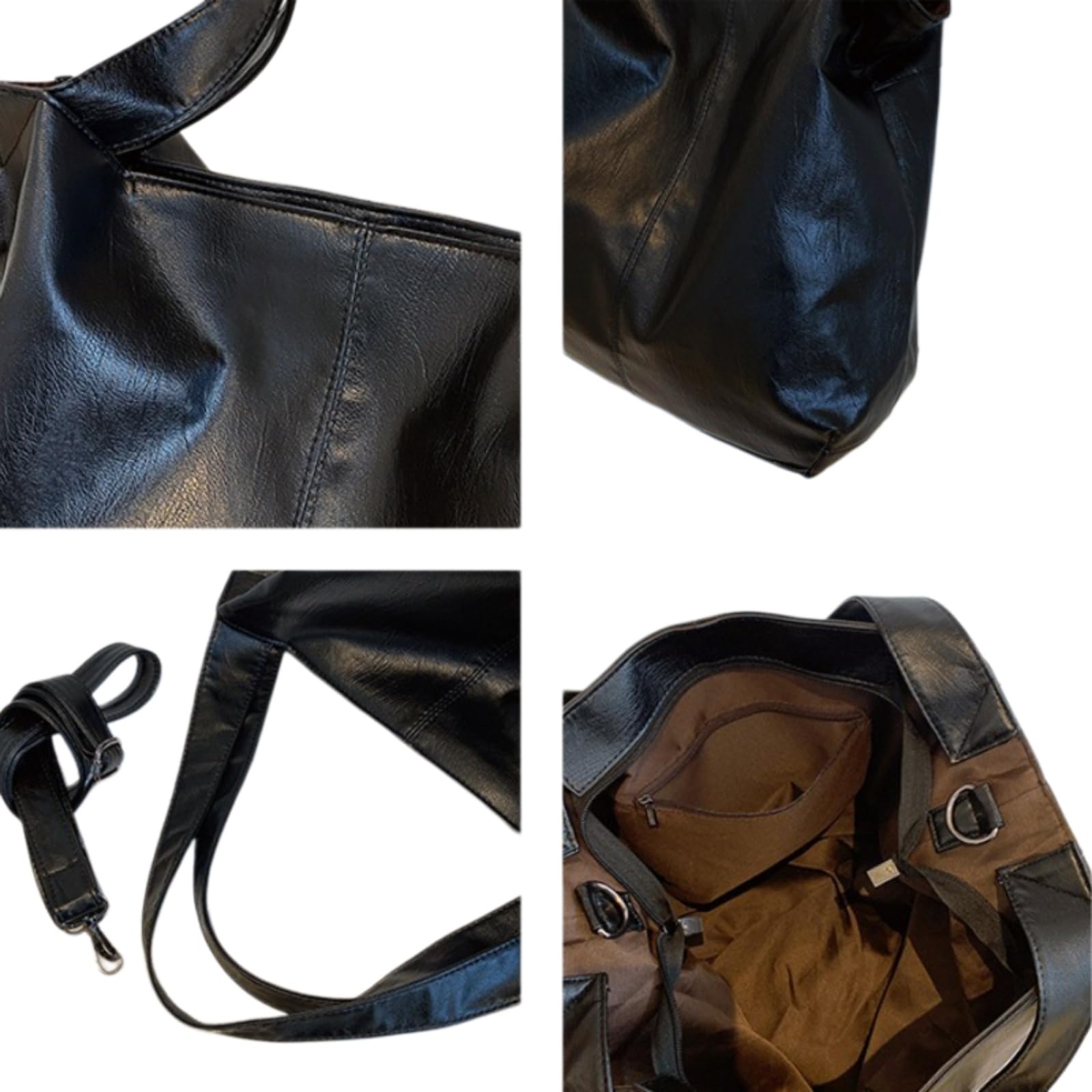 Kosmetiktasche Frauen Weiche Leder Stil Tote Tasche, Große Kapazität Retro Schulter Handtasche, Pendler Crossbody Tasche Für Den Einkauf Täglich-beige