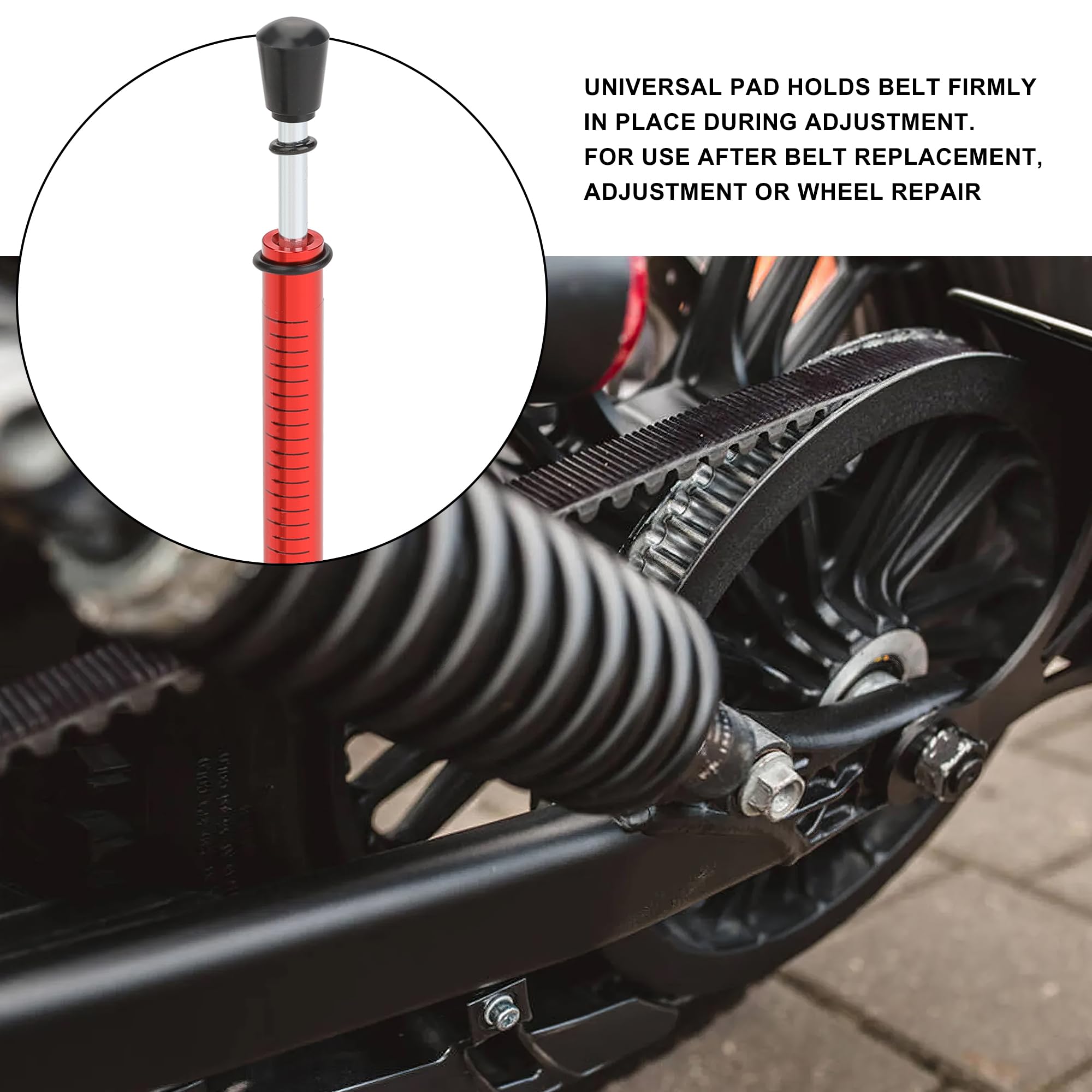 Hromee Misuratore di tensione della cinghia, 4,5 kg, con cuscinetto a forma di L, strumento di regolazione del calibro della cinghia per la sostituzione della cinghia della moto
