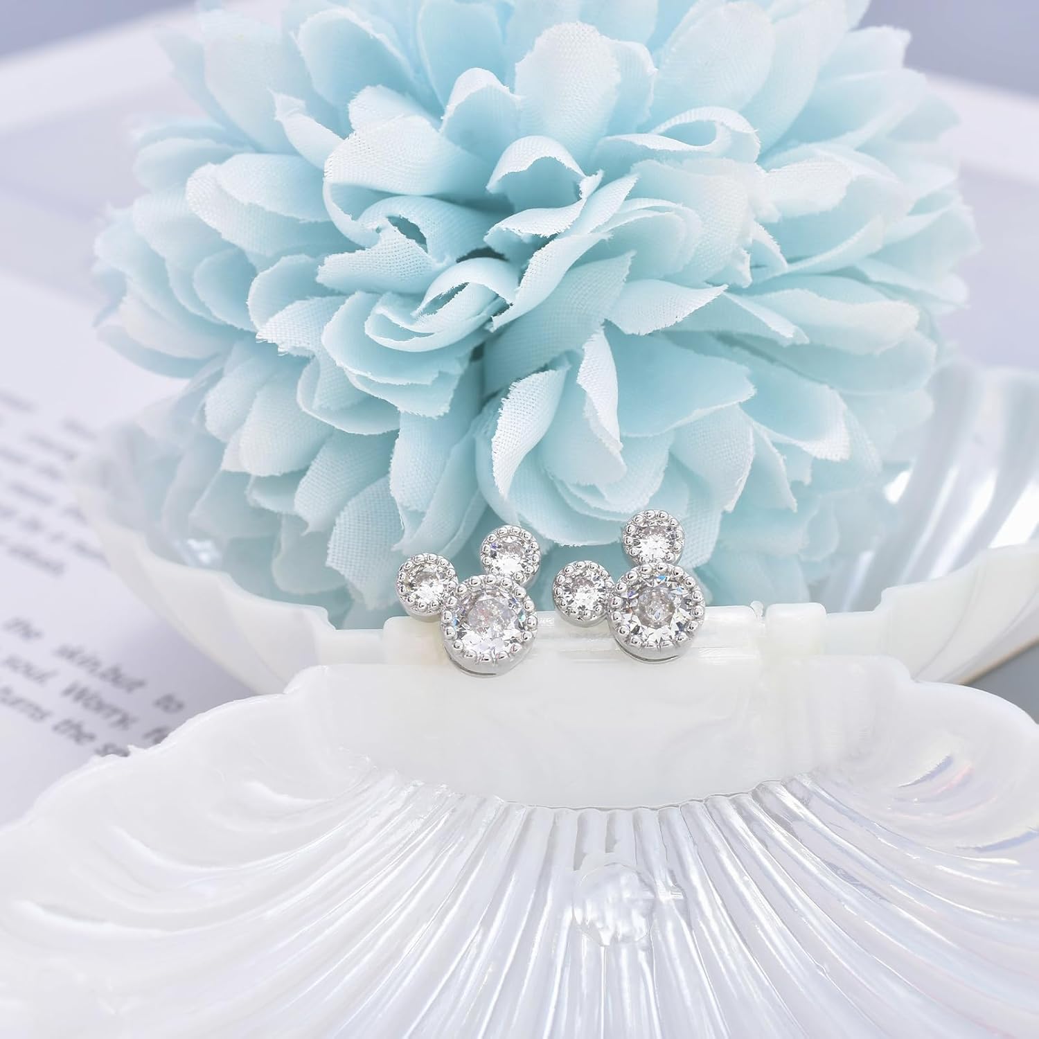 Cute Stud Earrings for Girls Teens Women - Sterling Silver Hypoallergenic Cubic Zirconia Mouse Drop Dangle Earrings Dainty Sweet Red Bow Earrings Studs Post Fashion Jewelry Gifts for Christmas - Image 4