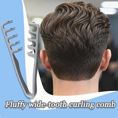 Miniatura 2 de Peine texturizado, peine voluminizador de dientes anchos, peine de pelo rizado de dientes anchos esponjosos, peine texturizado para hombre,