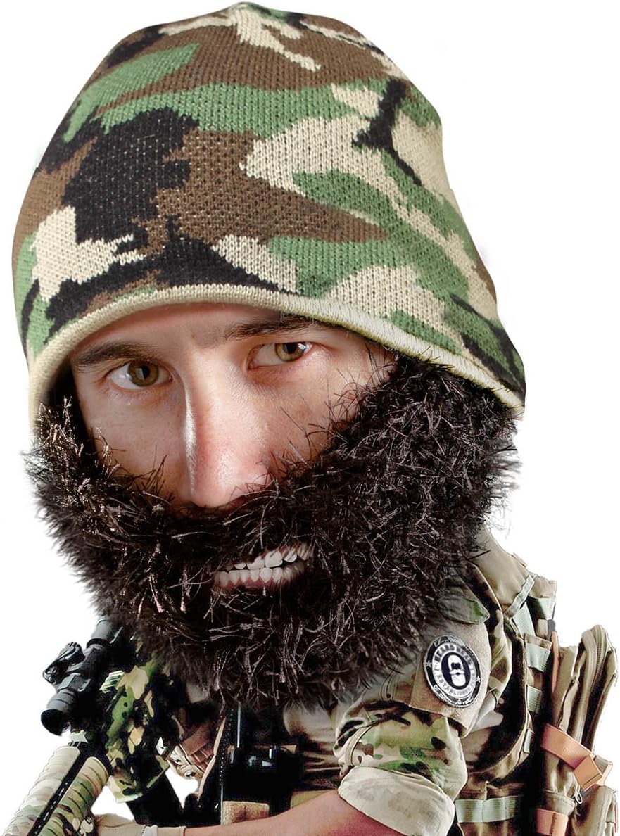 Beard Head Bushy Duke Beard Beanie - Original Handmade Knit Hat and Removable Beard