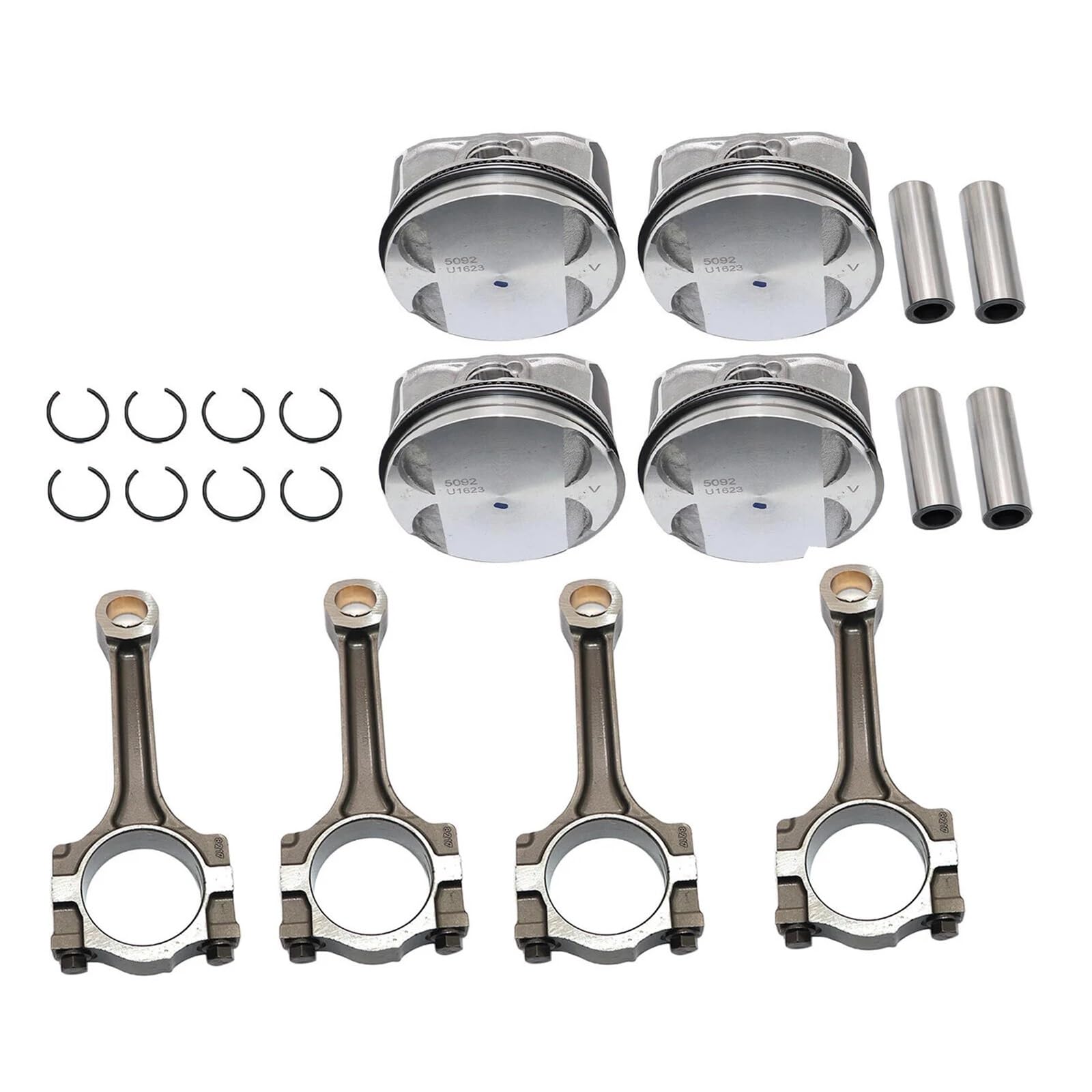 Set di pistoni forgiati Kit pistone e fasce elastiche motore da 4 pezzi e set biella per Chevy Captiva Cobalt Equinox HHR Impala 2.4L Ricambi auto
