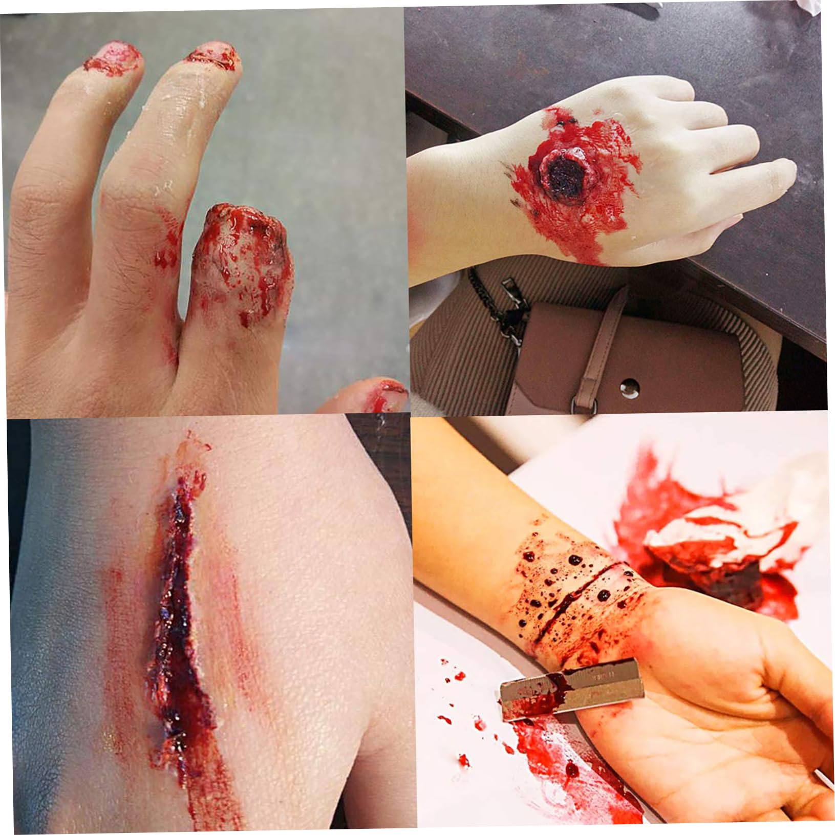 minkissy 3juegos Cera De Maquillaje Especial para Halloween Kit De Cera De Heridas Falsas Artificial y Herramientas De Efectos Especiales para Crear Cicatrices Realistas Fiestas y