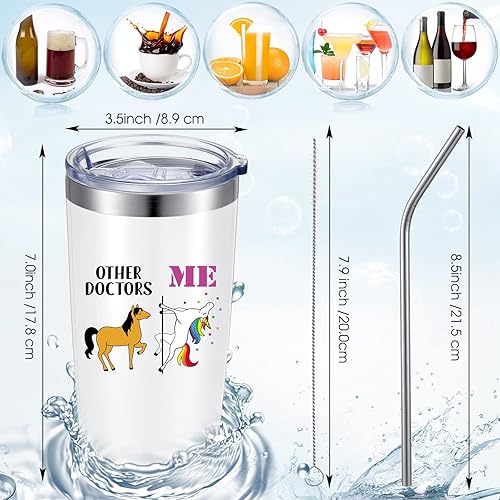 Miniatura 7 de Christmas Doctors Gifts - Vaso de 20 onzas de acero inoxidable sellado al vacío, taza de café de unicornio, regalo de cumpleaños de dentista, vaso