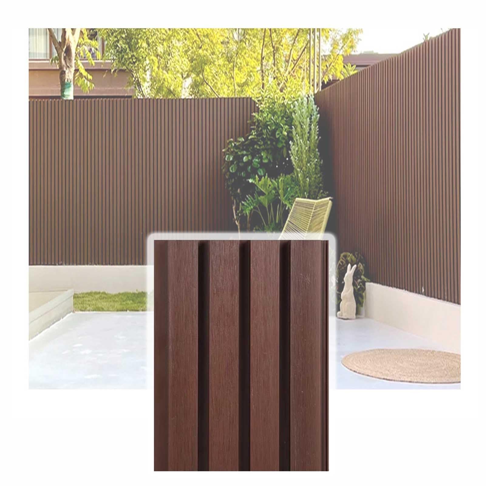 Paneles Pared 3D Efecto Madera para Exteriores Revestimiento Decorativo Lamas WPC Impermeable Ideal para Patios Jardines — Cero Mantenimiento 20 Cm Ancho(20x50cm/7.87 X19.69IN)