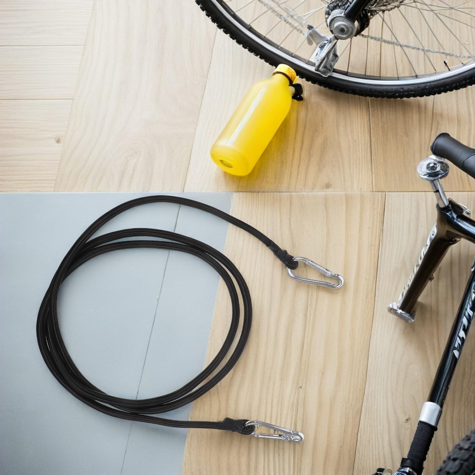 Lot de 4 Sangles Élastiques d’Arrimage pour Motos Tout Usage 2 Mètres – Sangles à Bagages avec Crochets Antidérapants en Caoutchouc Résistant – Multi-Usages pour Porte-Vélos