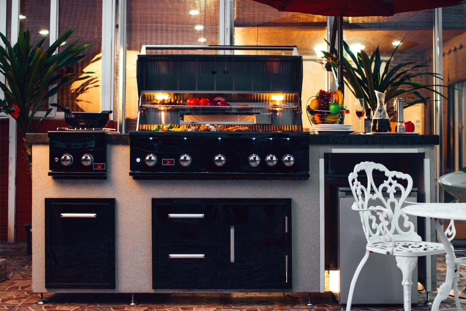 WHISTLER Outdoor Kitchen Drawers Combo Double Drawer and Single Acess Door - BBQ Island Drawers with Paper Towel Rack,33" W x 22" H x 22" D Drawer Combo Glossy Black