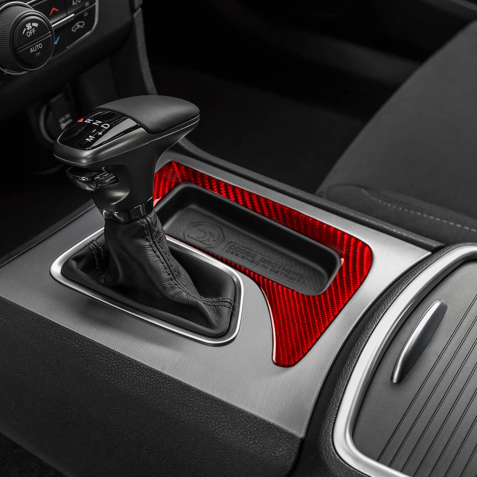 BRMYL Carbon Fiber Gear Shift Panel Decals For 2015-2023 Dodge Challenger - Easy Install Stickers - View #3