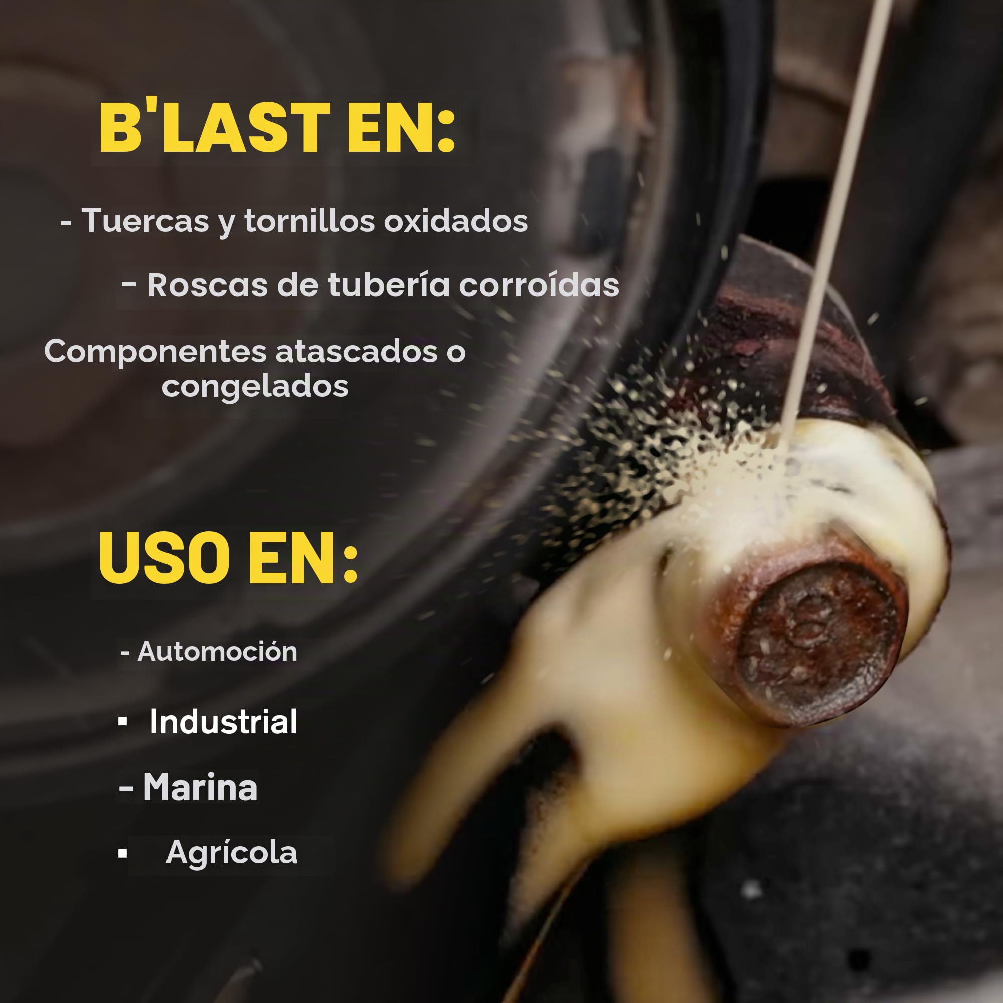 B'Laster - Spray de aceite penetrante – Líquido penetrante para prevenir el óxido – Afloja los pernos oxidados, protege contra la corrosión, spray antioxidante multiusos para piezas congeladas – 11