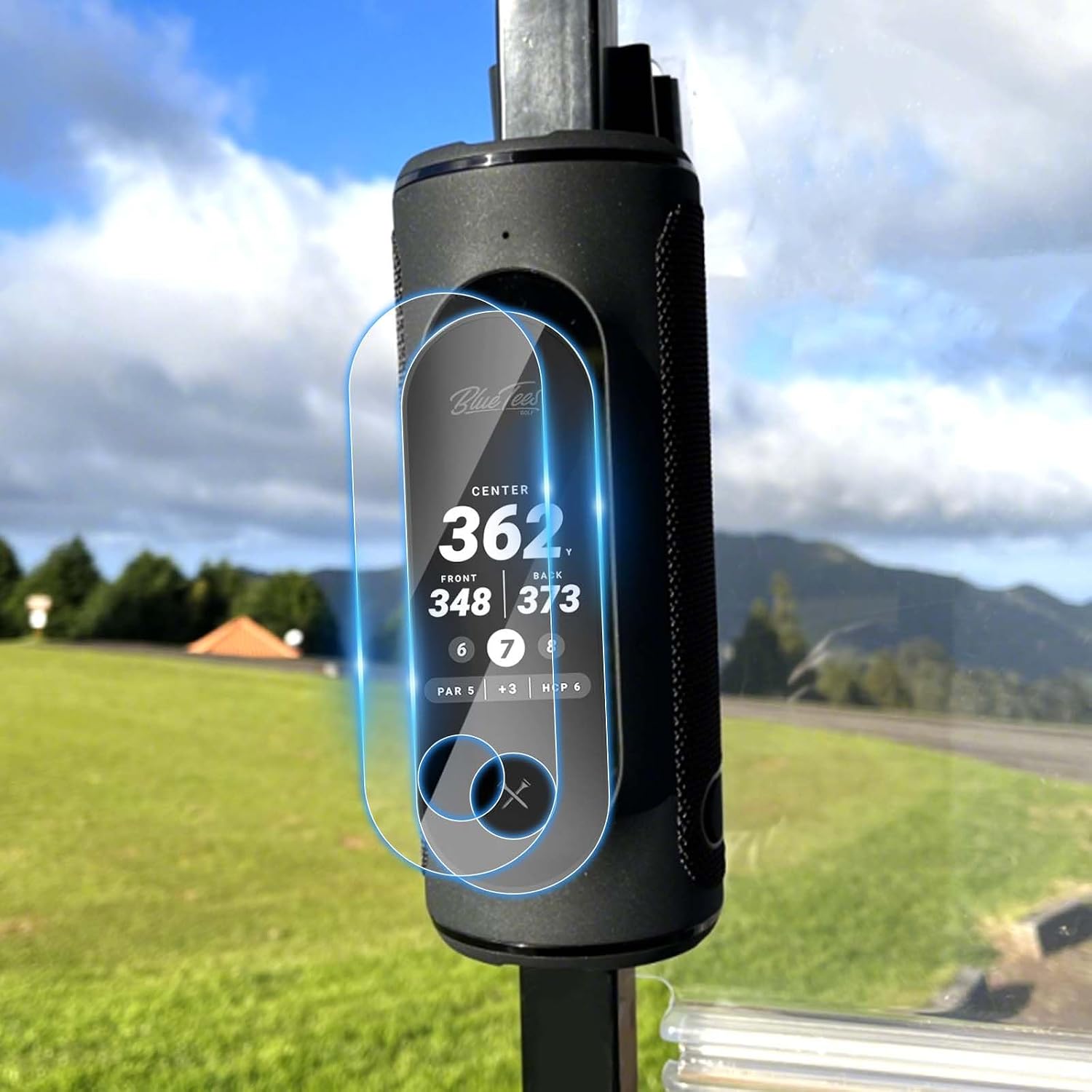 Karltys 2-Pack Screen Protector for Blue Tees Golf Player+ GPS Speaker — Tempered Glass, HD Clear, Anti-Scratch Screen Protector for Golf GPS speaker Accessories