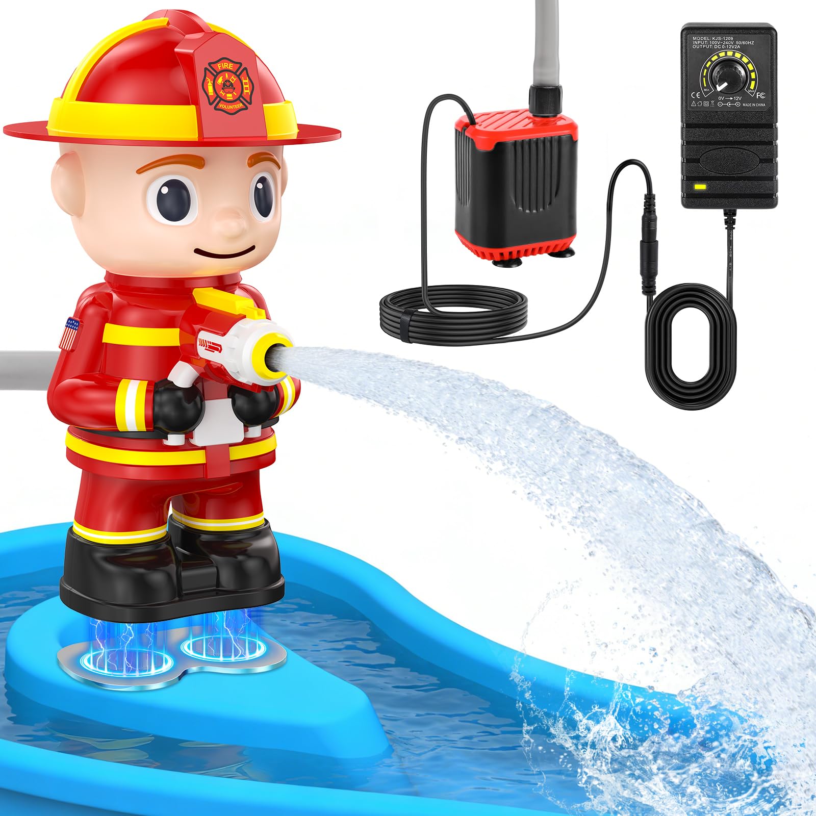 View 1 of Water Table Pump for Kids Age 3-5, Stepless Adjustable Water Flow Pump Toy