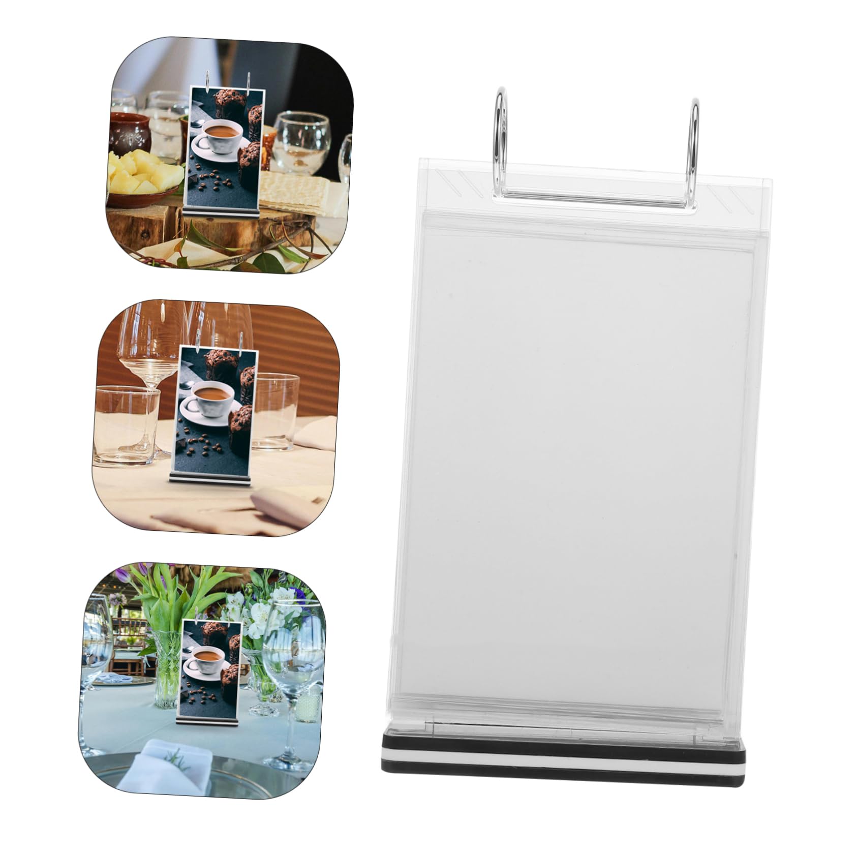 STOBOK 4piezas Soporte Vertical Para Menú De Exhibidor De Carteles De Escritorio Portamenús Para Mesas Soporte De Para Menús y Folletos