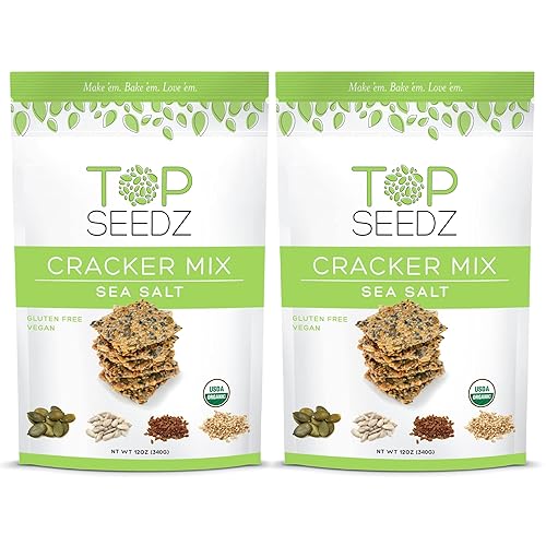 Vista 32 de Top Seedz Galletas de 6 semillas orgánicas certificadas sin gluten, paquete de 6 unidades, 5 onzas, galletas veganas saludables con proteína a base