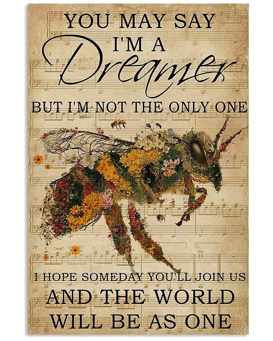 rayprint Tin Sign Imaginary Bee Tin Signs Vintage Metal Sign For Cafe Home Farm Supermarket Bar Pub Garage Hotel Diner Mall Garden Door Wall Decor Art 8x12 Inch