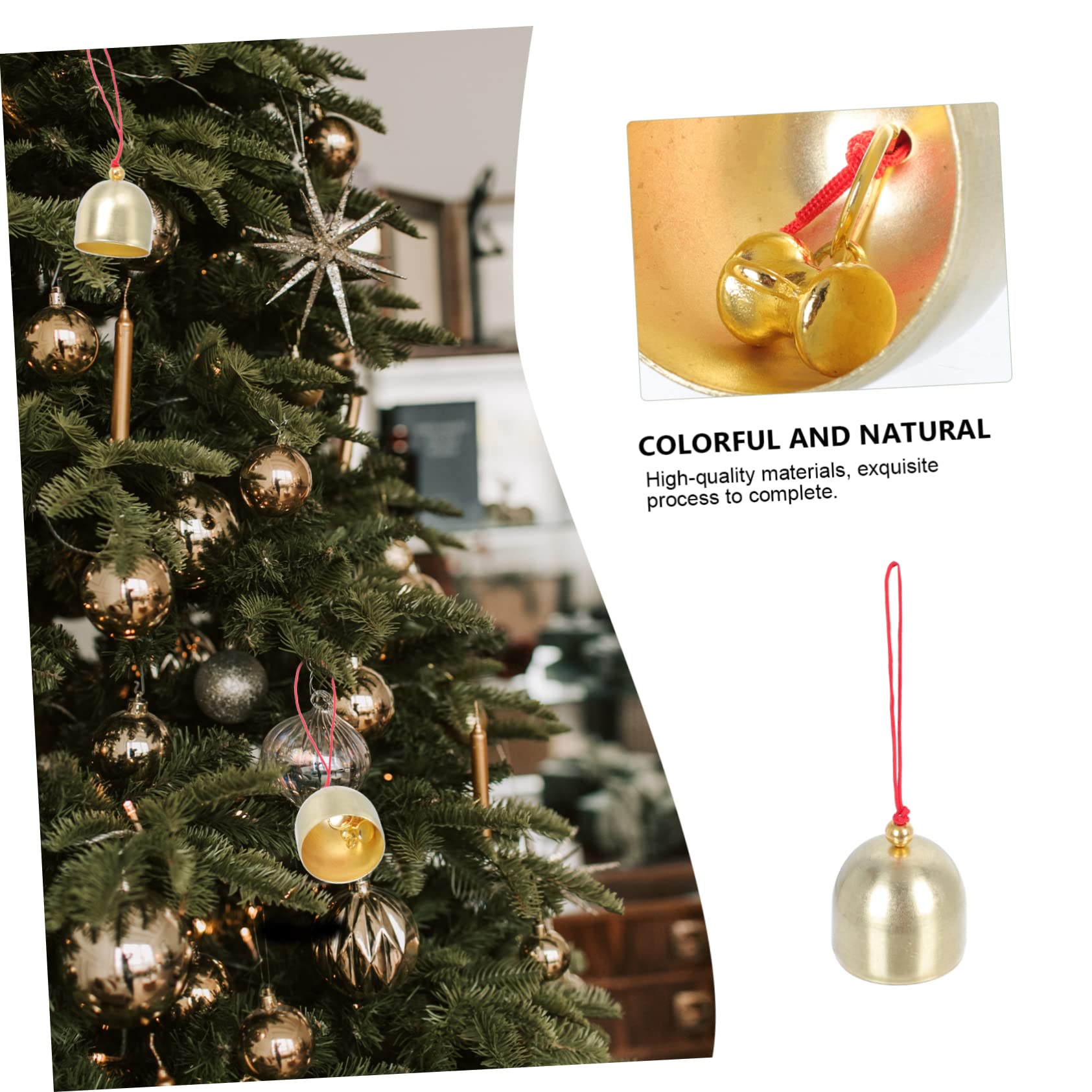 POPETPOP 3 Set La Campana Tintinnio Luci Fatate Fiocco Di Neve Arredamento Estetico Della Camera Campana D'oro Suonare Il Campanello Campane A Mano Ornamenti Golden Lega 10 Pezzi * 3
