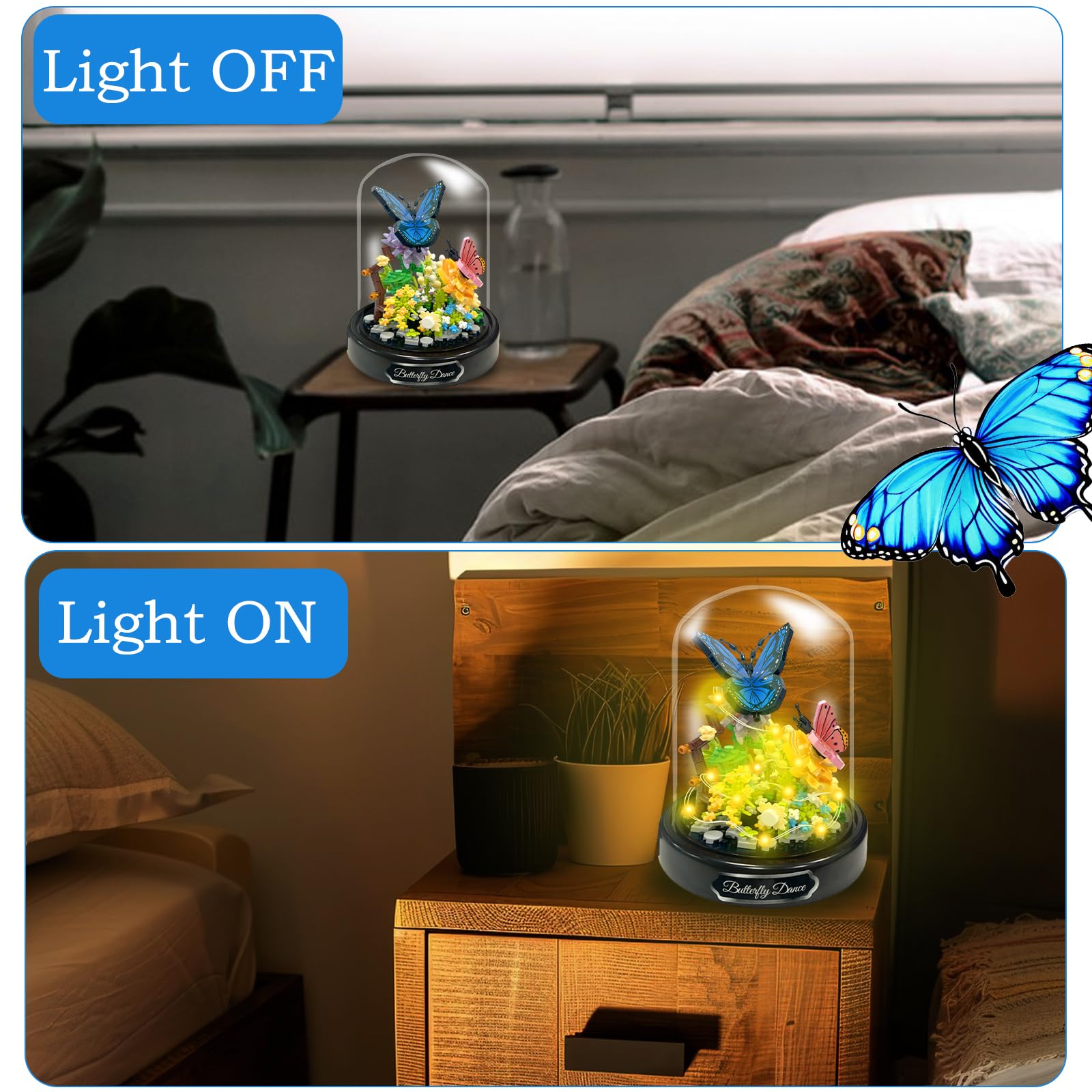 Felicify Flower Bouquet Building Sets with LED Lighting, 530pcs Flower Bouquet and Insect Building Blocks with Cover - Image 4