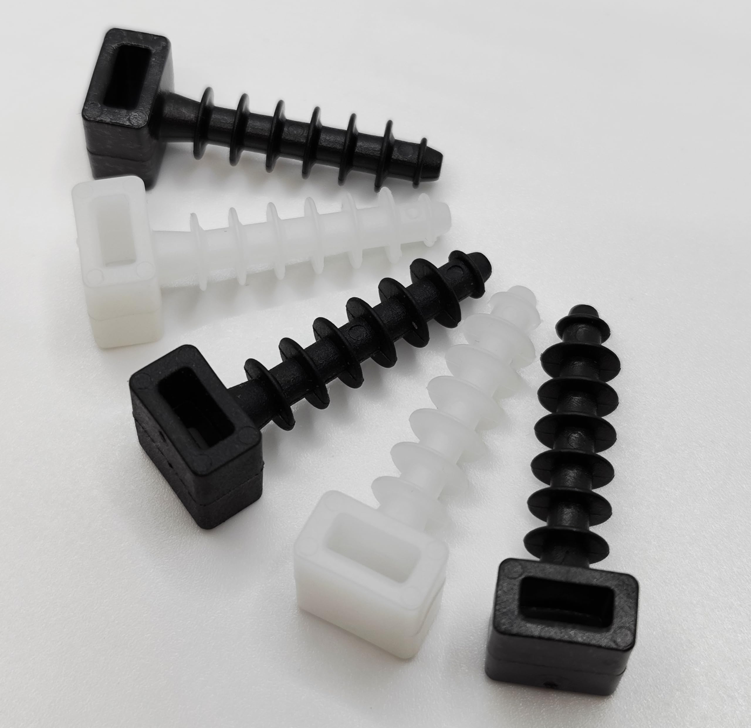 Gabex® 100 bis 1000 Stück Flanschdübel 6x30 mm Dübel für Kabelbinder bis 6 mm Breite (1000 Stück, schwarz)