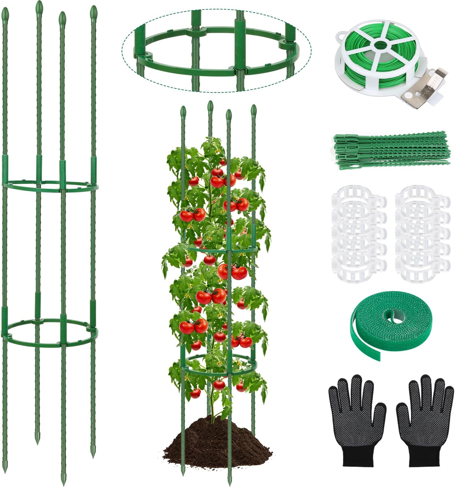 Lezmarket Tomato Cages for Garden 48 Inches, Heavy Duty