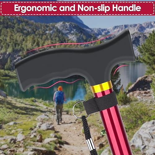 Miniatura 7 de Walking Cane for Seniors Cool Canes for Women Men, Adjustable, Foldable, Collapsible Walking Canes with Storage Bag All Terrain Retractable Walking